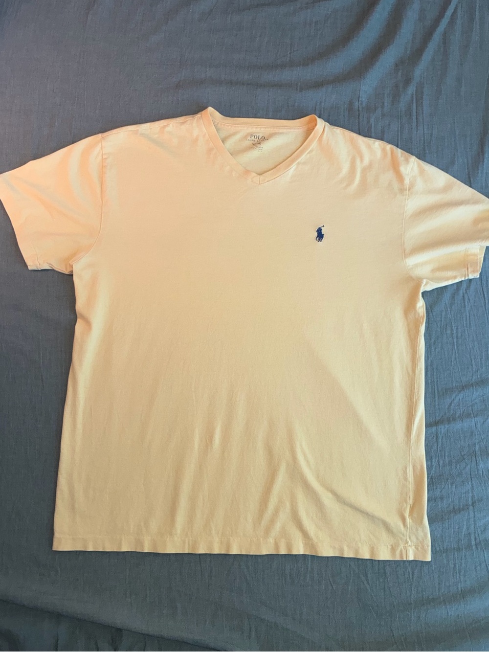 Polo Ralph Lauren Butter Yellow V-Neck T-Shirt Men’s Size M Small Pony
